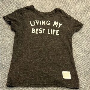 Original retro brand Gray Short Sleeve Tee Casual Style “ living my best life”